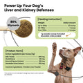 Pawpulse Formula product facts: 80% Silymarin dosage and feeding instructions for dog liver and kidney defense.