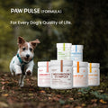 canine wellness line: Pawpulse Formula natural supplements for dog joint, liver, kidney, urinary, and immune health support.