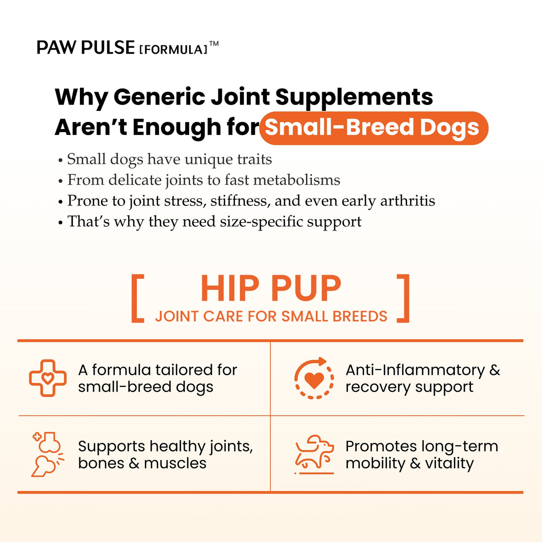 Small breed dog joint care chews: premium glucosamine, MSM, and turmeric formula for healthy mobility, muscle support, and joint inflammation relief.