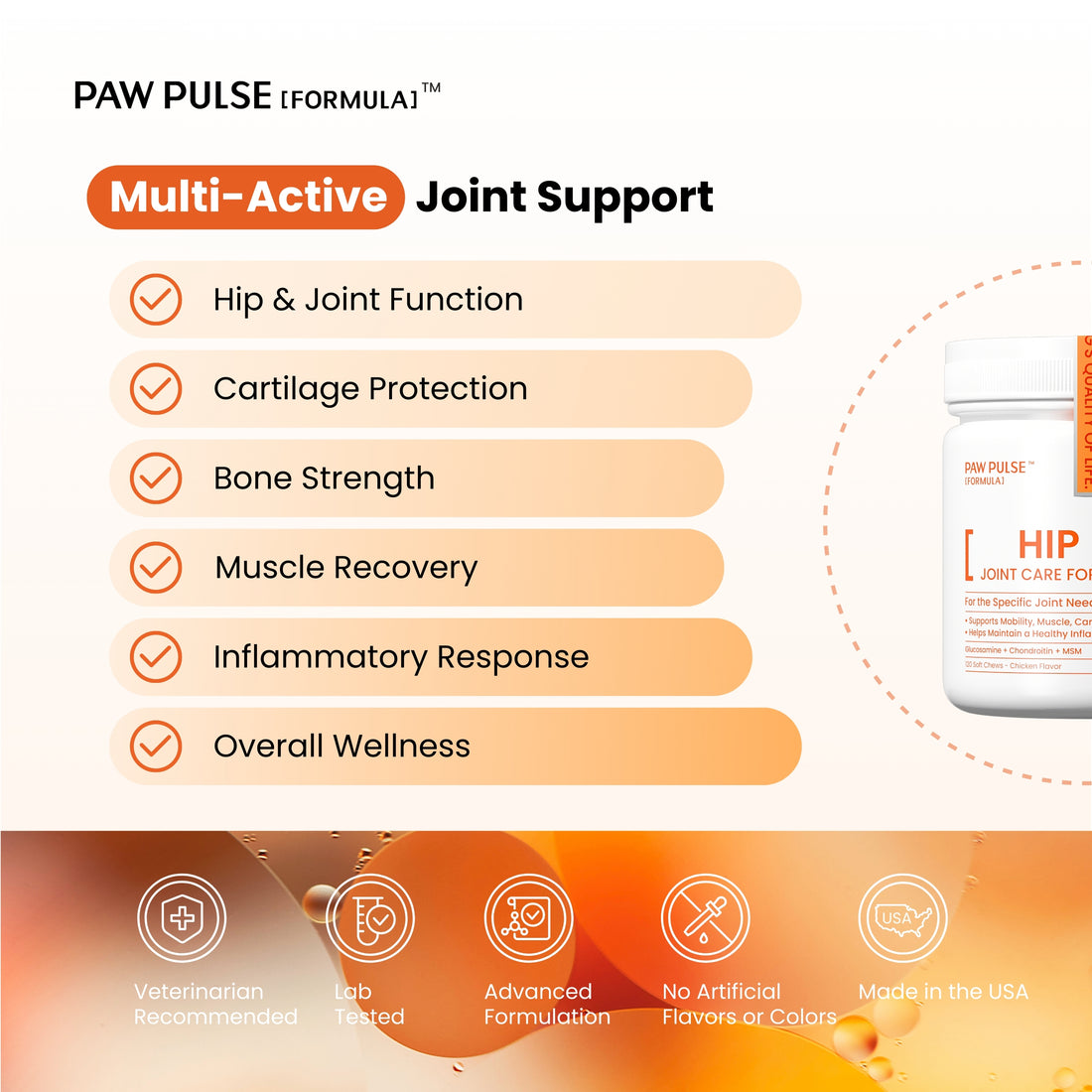 Small breed dog joint care chews: premium glucosamine, MSM, and turmeric formula for healthy mobility, muscle support, and joint inflammation relief.